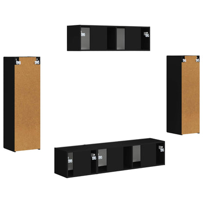 vidaXL TV-Schränk 5 pcs Schwarz