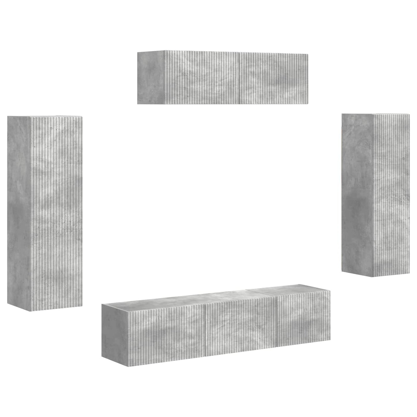TV-Schränk 5 pcs Beton Grau