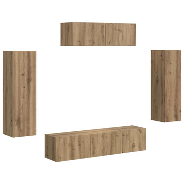 vidaXL TV-Schränk 5 pcs Artisan-Eiche