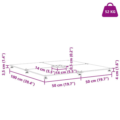 Sonnenschirmständer Schwarz 100 x 100 x 4 cm Stahl