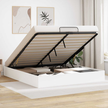 Ottoman Bettgestell Weiß 203 x 180 x 25 cm Holzwerkstoff