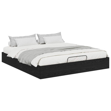 vidaXL Ottoman Bettgestell Schwarz Eichen-Optik 193 x 120 x 25 cm