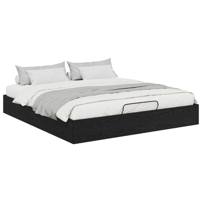 vidaXL Ottoman Bettgestell Schwarz Eichen-Optik 193 x 120 x 25 cm