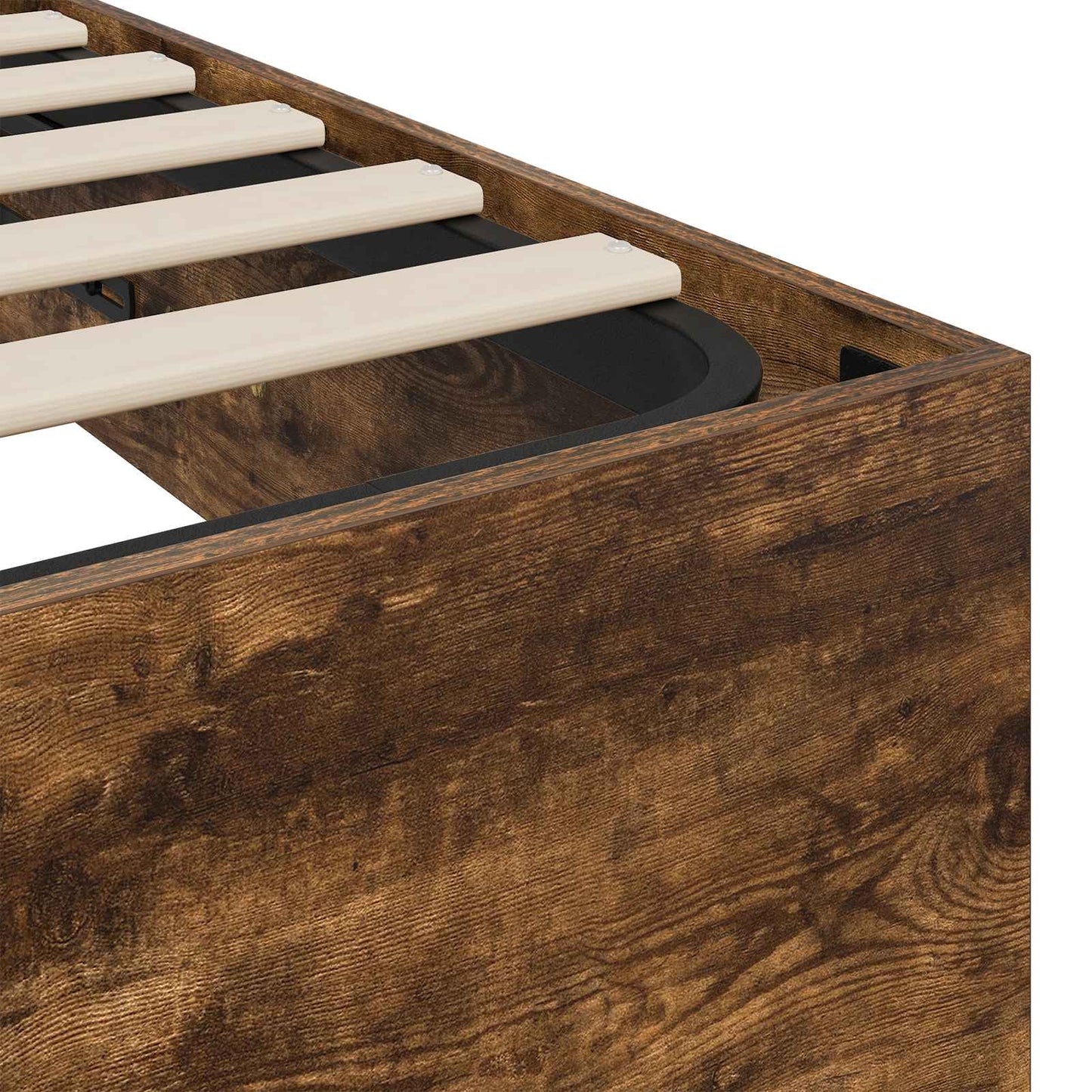 vidaXL Ottoman Bettgestell Geräucherte Eiche 193 x 120 x 25 cm