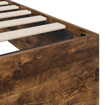 vidaXL Ottoman Bettgestell Geräucherte Eiche 193 x 120 x 25 cm