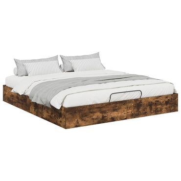 vidaXL Ottoman Bettgestell Geräucherte Eiche 193 x 120 x 25 cm