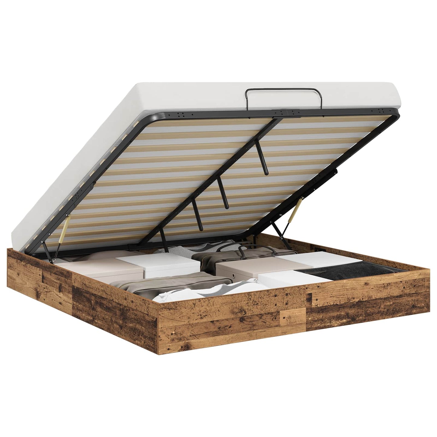 Ottoman Bettgestell Altholz 203 x 180 x 25 cm Holzwerkstoff