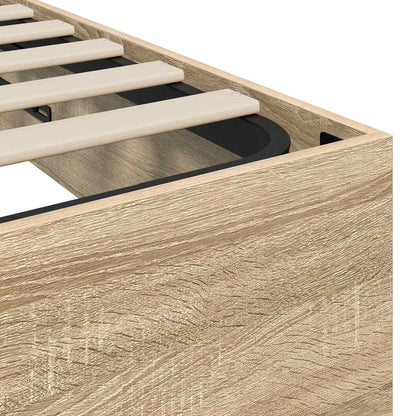 Ottoman Bettgestell mit Speicher Sonoma-Eiche 203 x 160 x 25 cm