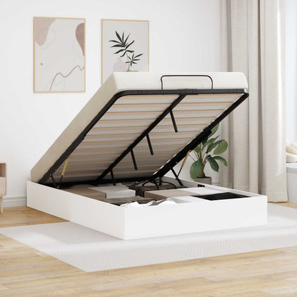 Ottoman Bettgestell Weiß 203 x 150 x 25 cm Holzwerkstoff