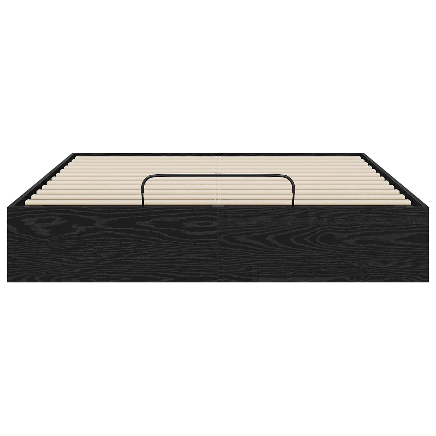 Ottoman Bettgestell Schwarz Eichen-Optik 193 x 120 x 25 cm