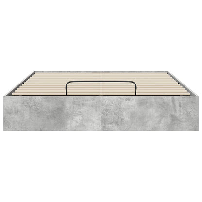 vidaXL Ottoman Bettgestell Beton Grau 150 x 200 cm Holzwerkstoff
