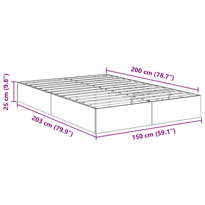 vidaXL Ottoman Bettgestell Beton Grau 150 x 200 cm Holzwerkstoff