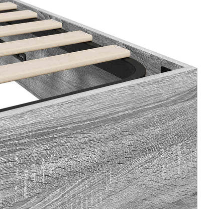 vidaXL Ottoman Bettgestell Graues Sonoma 193 x 120 x 25 cm Spanplatte