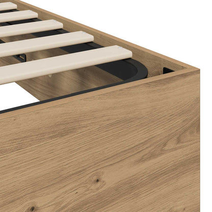 Ottoman Bettgestell Artisan-Eiche 150 x 200 cm Holzwerkstoff