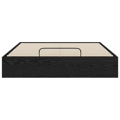vidaXL Ottoman Bettgestell Schwarz Eichen-Optik 193 x 120 x 25 cm