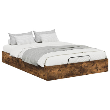 vidaXL Ottoman Bettgestell Geräucherte Eiche 193 x 120 x 25 cm