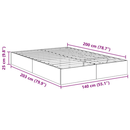 vidaXL Ottoman Bettgestell Geräucherte Eiche 193 x 120 x 25 cm