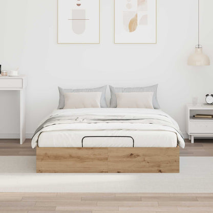 vidaXL Ottoman Bettgestell Artisan-Eiche 140 x 200 cm Holzwerkstoff