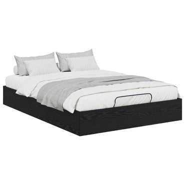 vidaXL Ottoman Bettgestell Schwarz Eichen-Optik 193 x 120 x 25 cm
