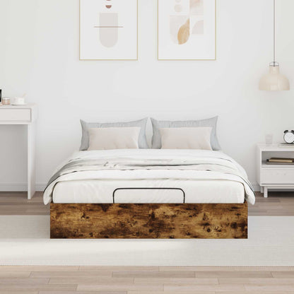 vidaXL Ottoman Bettgestell Geräucherte Eiche 193 x 120 x 25 cm