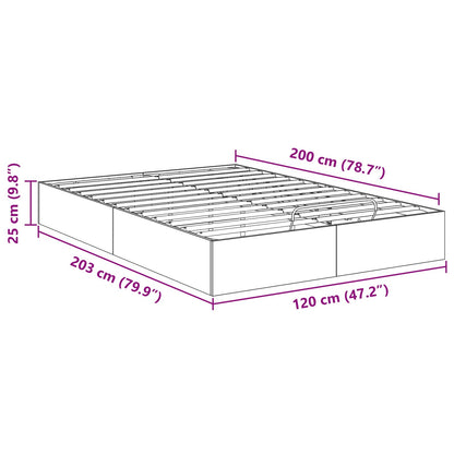 vidaXL Ottoman Bettgestell Graues Sonoma 193 x 120 x 25 cm Spanplatte