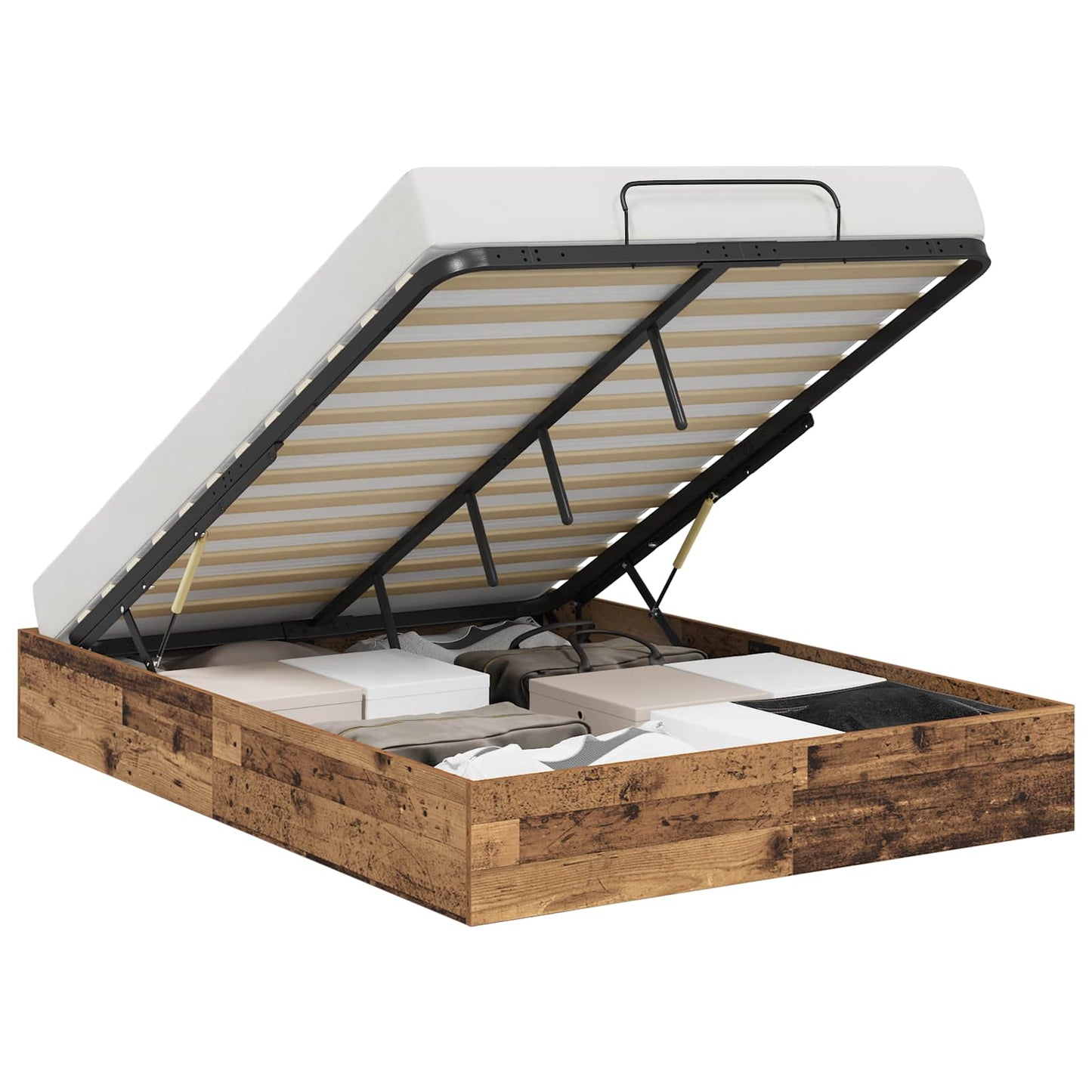 Ottoman Bettgestell Altholz 203 x 120 x 25 cm Holzwerkstoff