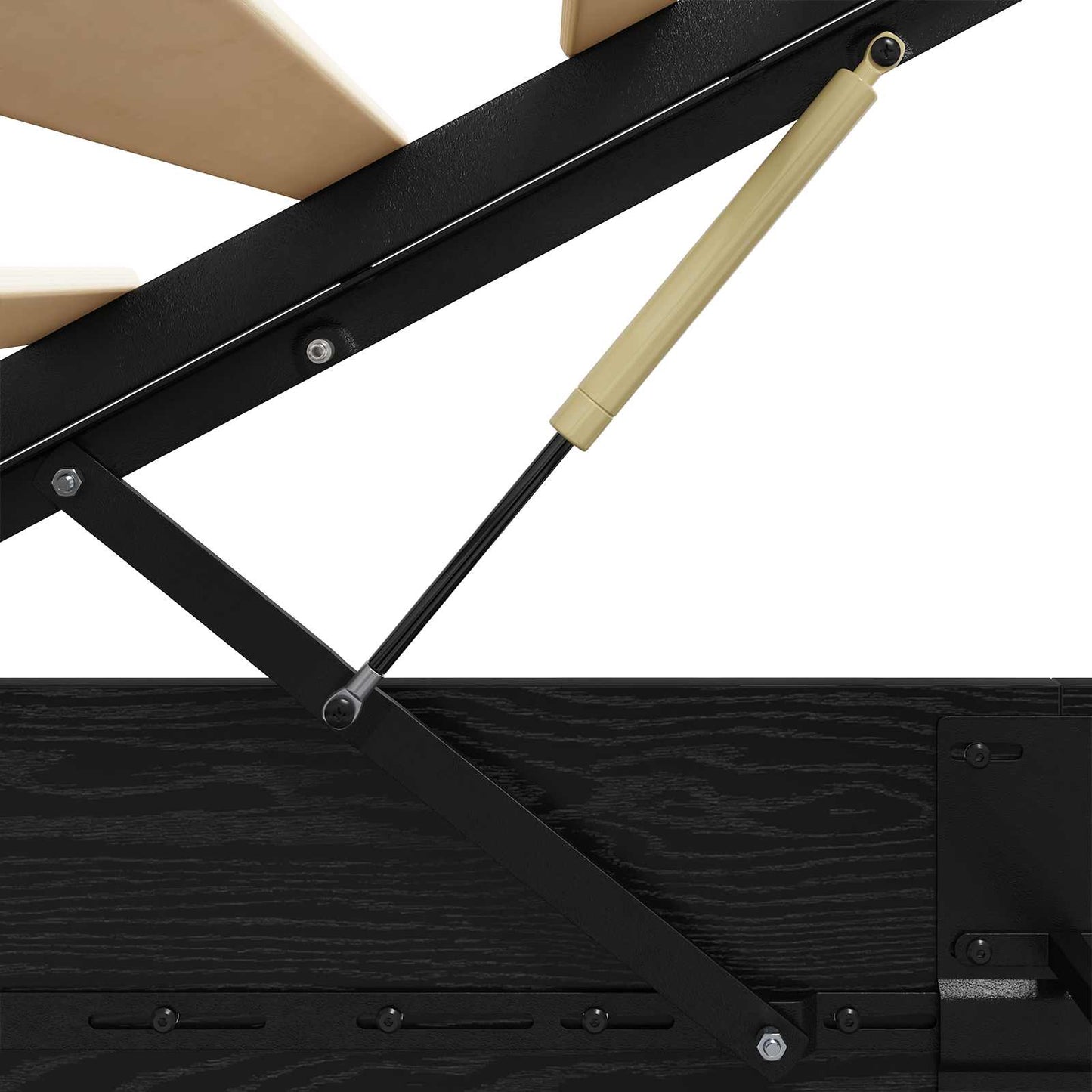 Ottoman Bettgestell Schwarz Eichen-Optik 193 x 120 x 25 cm