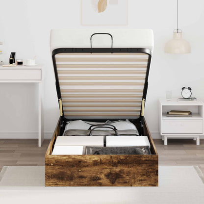 vidaXL Ottoman Bettgestell Geräucherte Eiche 193 x 120 x 25 cm