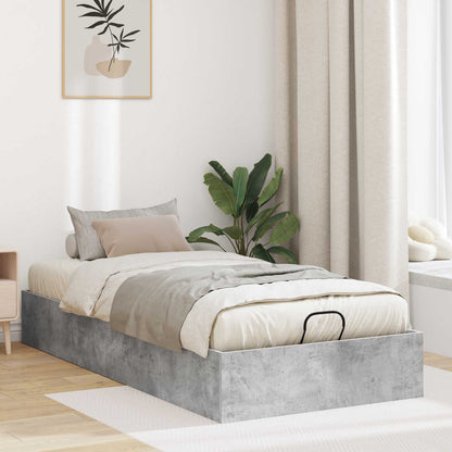 vidaXL Ottoman Bettgestell Beton Grau 90 x 200 cm Holzwerkstoff