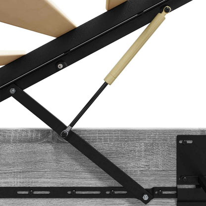 Ottoman Bettgestell mit Speicher Graues Sonoma 203 x 90 x 25 cm