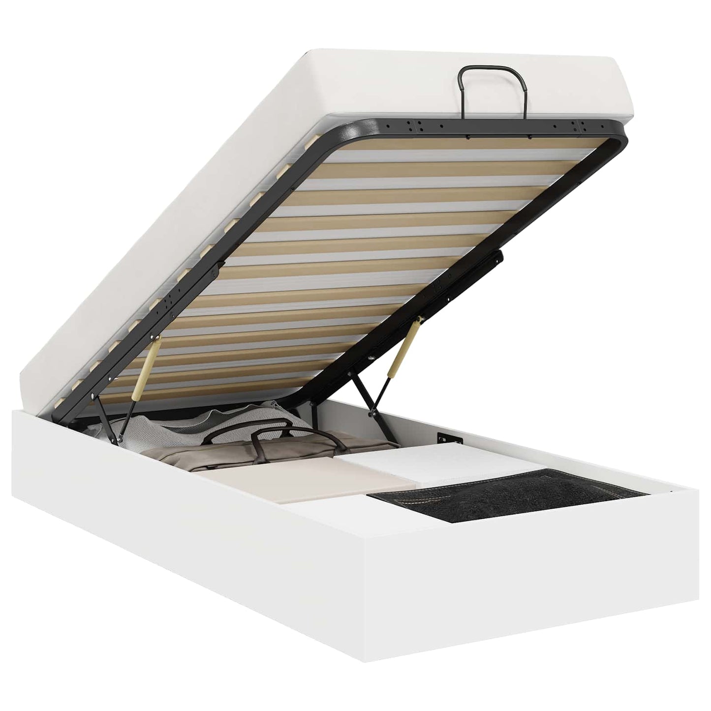 Ottoman Bettgestell Weiß 80,5 x 200 cm Holzwerkstoff