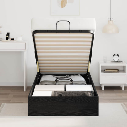 vidaXL Ottoman Bettgestell Schwarz Eichen-Optik 80,5 x 200 cm