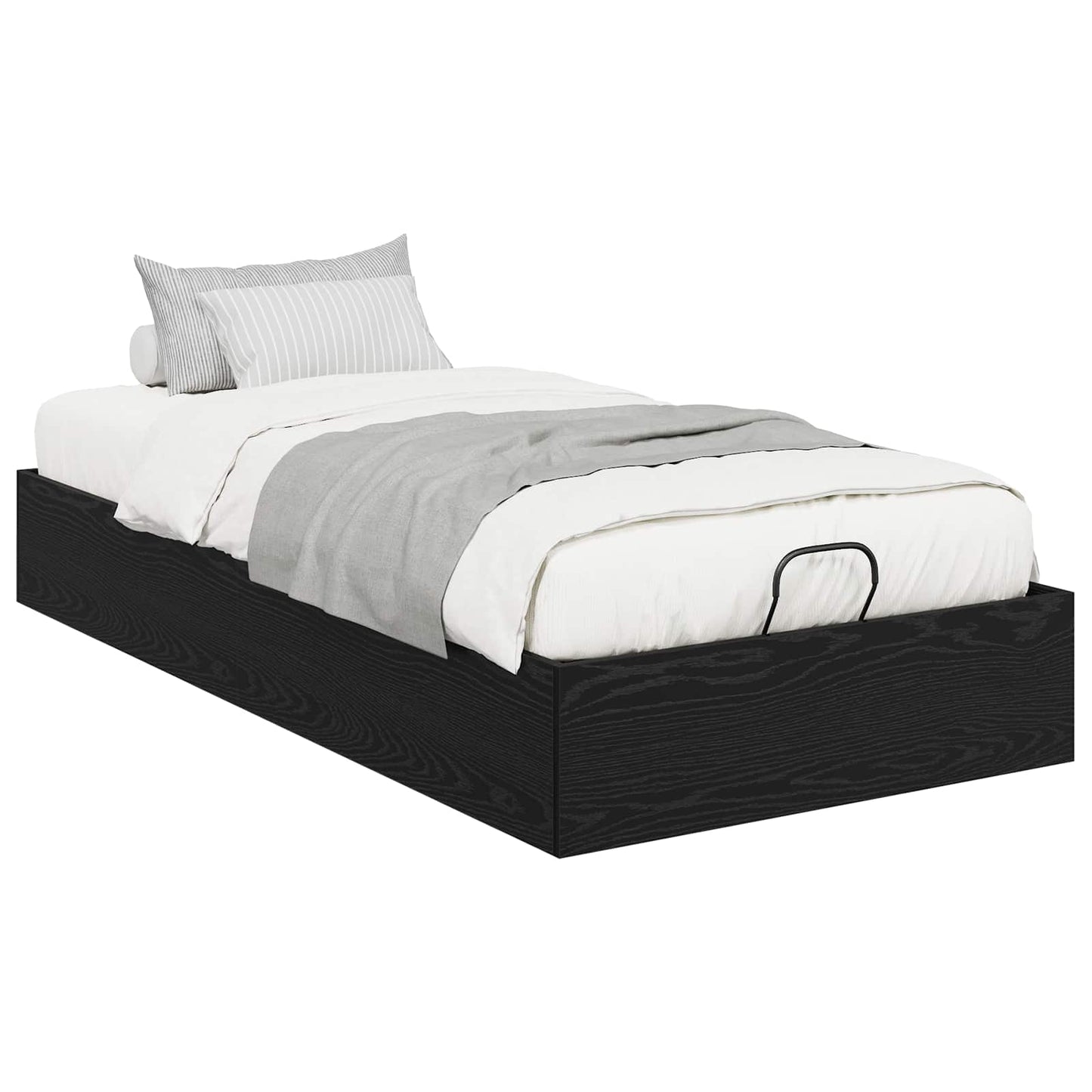 vidaXL Ottoman Bettgestell Schwarz Eichen-Optik 80,5 x 200 cm