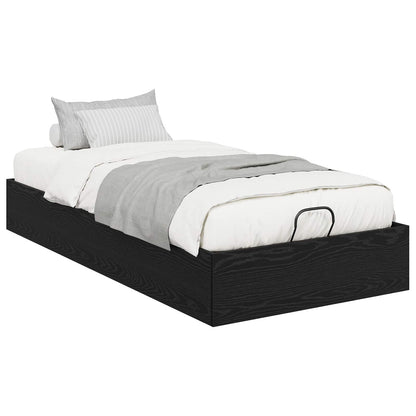 vidaXL Ottoman Bettgestell Schwarz Eichen-Optik 80,5 x 200 cm