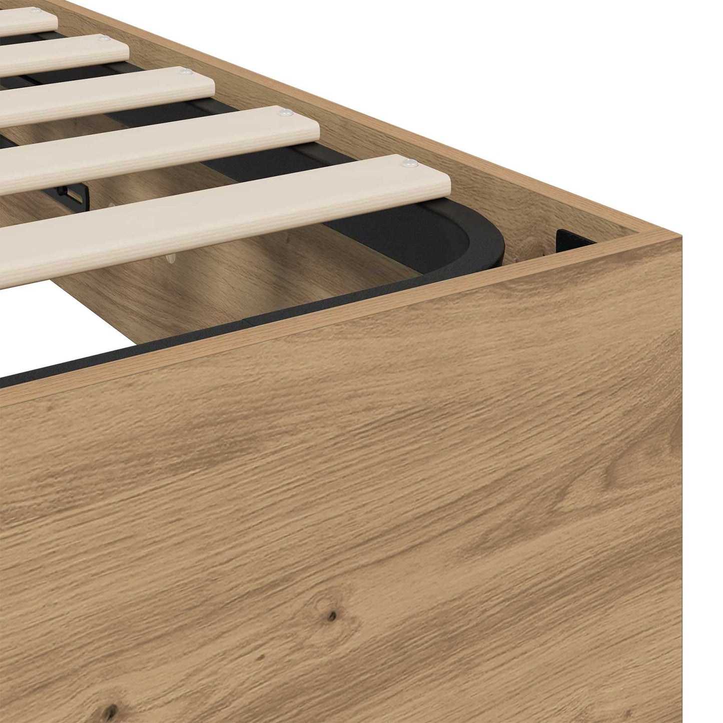 vidaXL Ottoman Bettgestell Artisan-Eiche 80,5 x 200 cm Holzwerkstoff