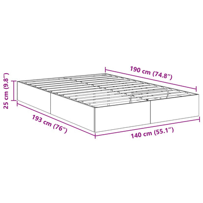 vidaXL Ottoman Bettgestell Sonoma-Eiche 193 x 120 x 25 cm Spanplatte