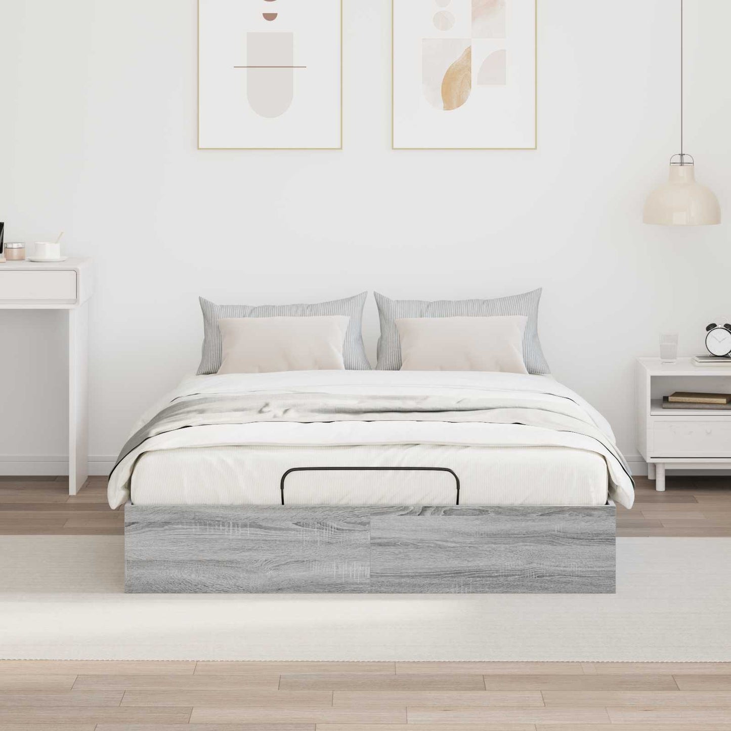 vidaXL Ottoman Bettgestell Graues Sonoma 193 x 120 x 25 cm Spanplatte