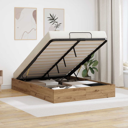 Ottoman Bettgestell Artisan-Eiche 140 x 200 cm Holzwerkstoff