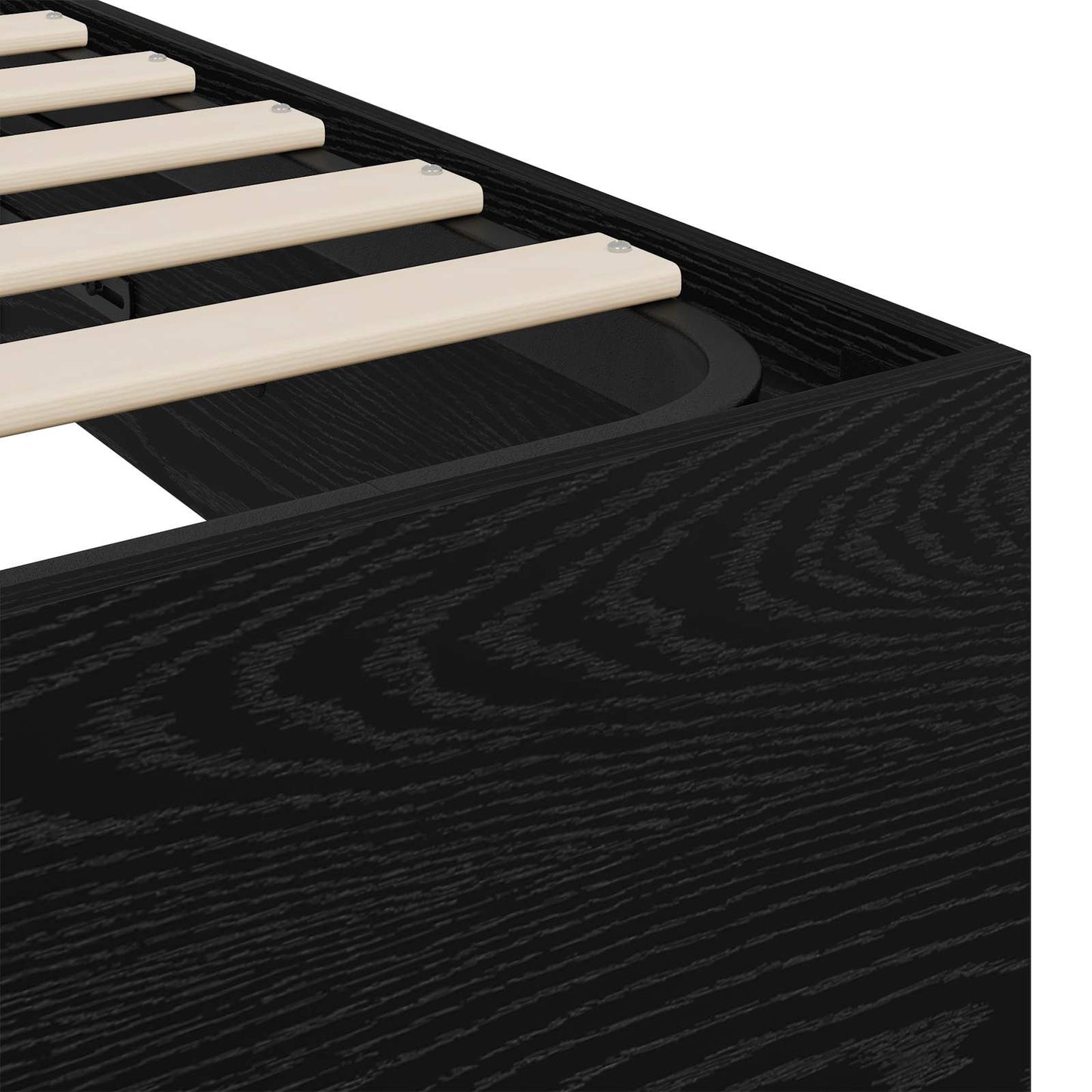 vidaXL Cadre de lit ottoman noir aspect chêne 193 x 120 x 25 cm