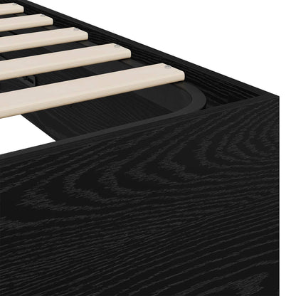 vidaXL Cadre de lit ottoman noir aspect chêne 193 x 120 x 25 cm