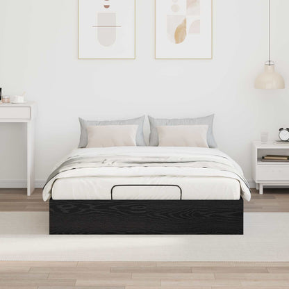 vidaXL Cadre de lit ottoman noir aspect chêne 193 x 120 x 25 cm