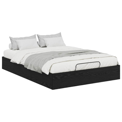 vidaXL Cadre de lit ottoman noir aspect chêne 193 x 120 x 25 cm