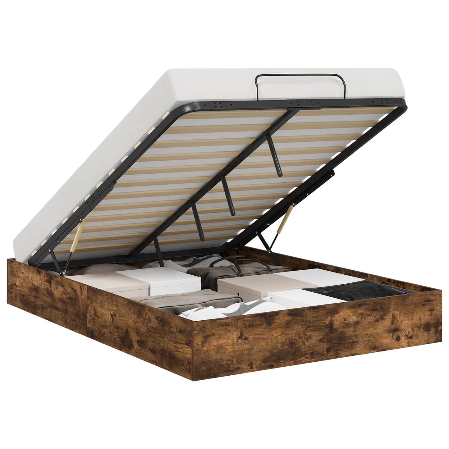 Ottoman Bettgestell Geräucherte Eiche 193 x 120 x 25 cm