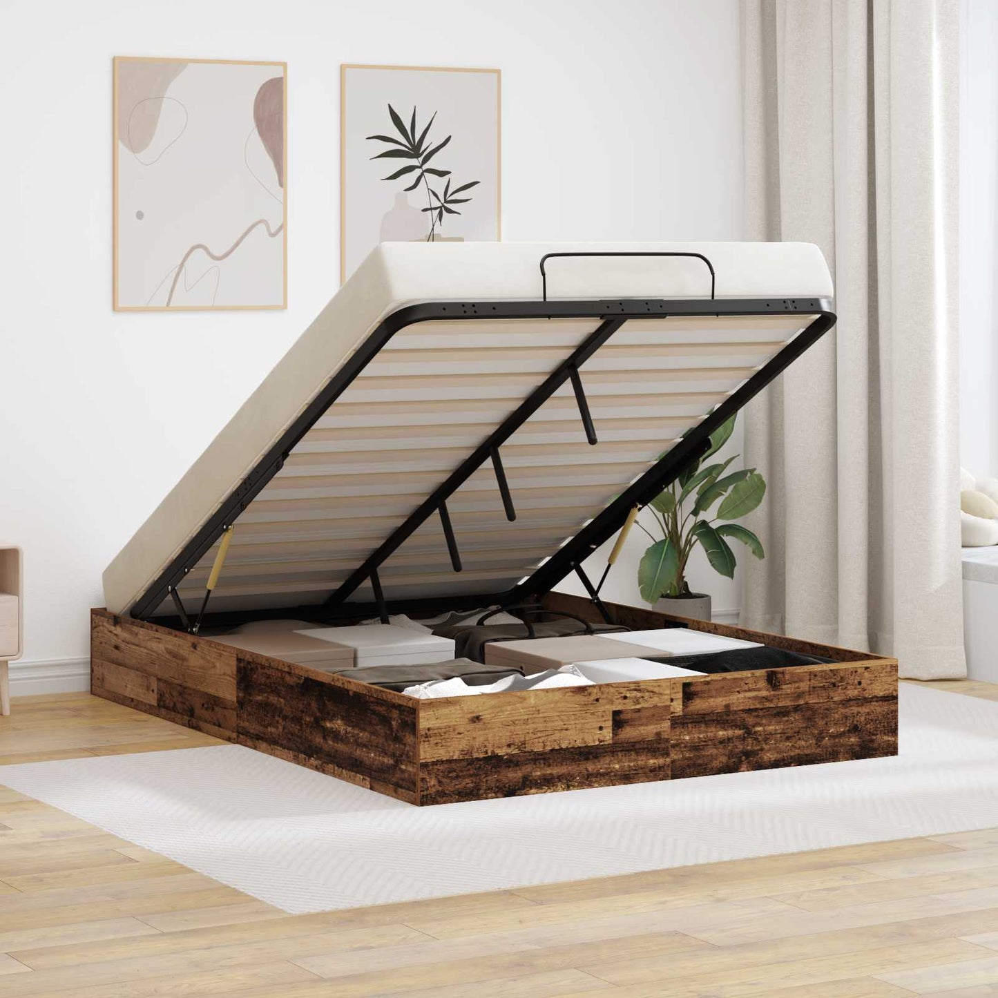 Ottoman Bettgestell Altholz 193 x 120 x 25 cm Spanplatte