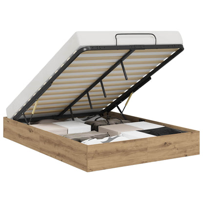 Ottoman Bettgestell Artisan-Eiche 135 x 190 cm Holzwerkstoff