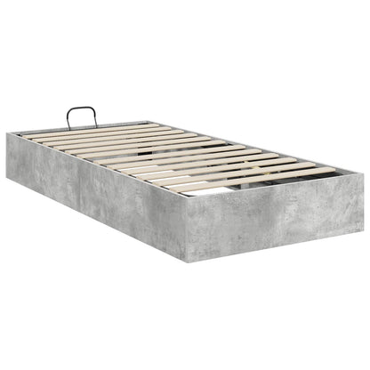 vidaXL Ottoman Bettgestell Beton Grau 193 x 120 x 25 cm Holzwerkstoff