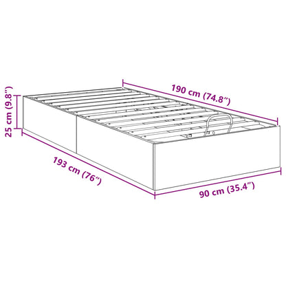 vidaXL Ottoman Bettgestell Beton Grau 193 x 120 x 25 cm Holzwerkstoff