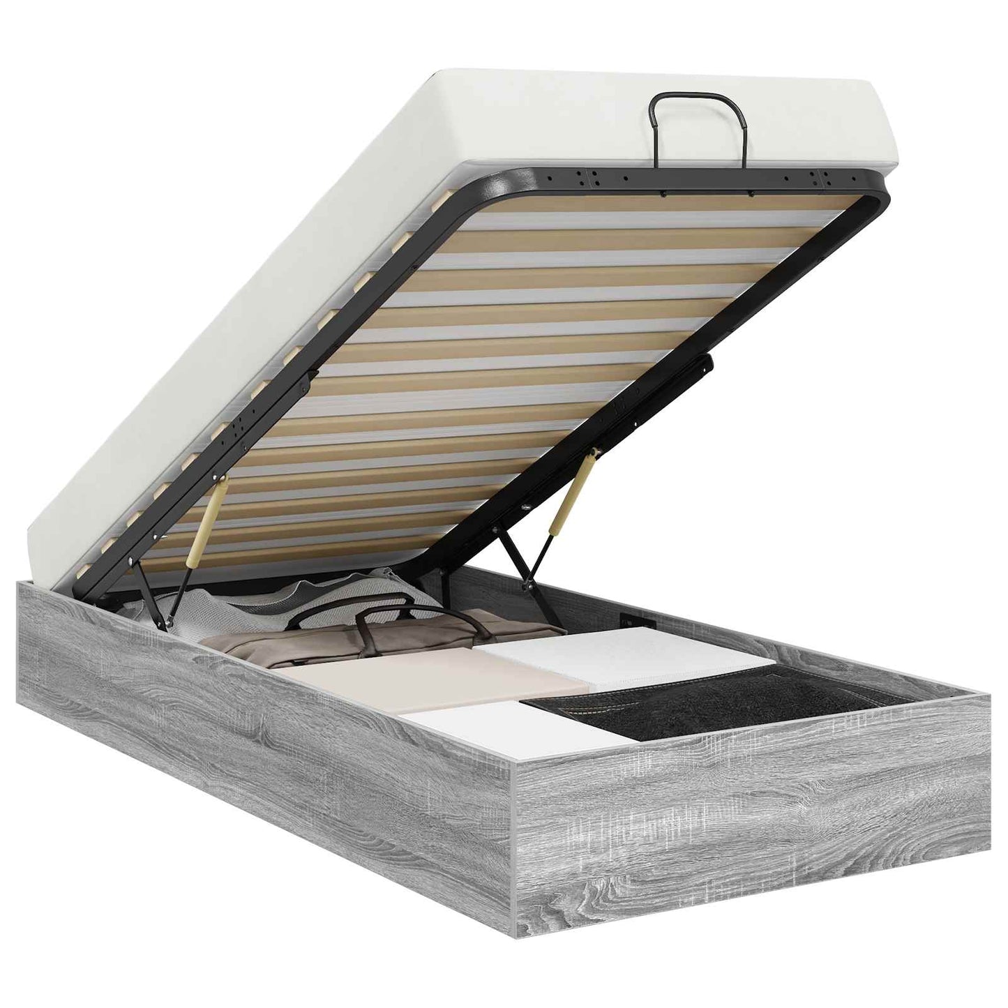 vidaXL Ottoman Bettgestell Graues Sonoma 193 x 120 x 25 cm Spanplatte