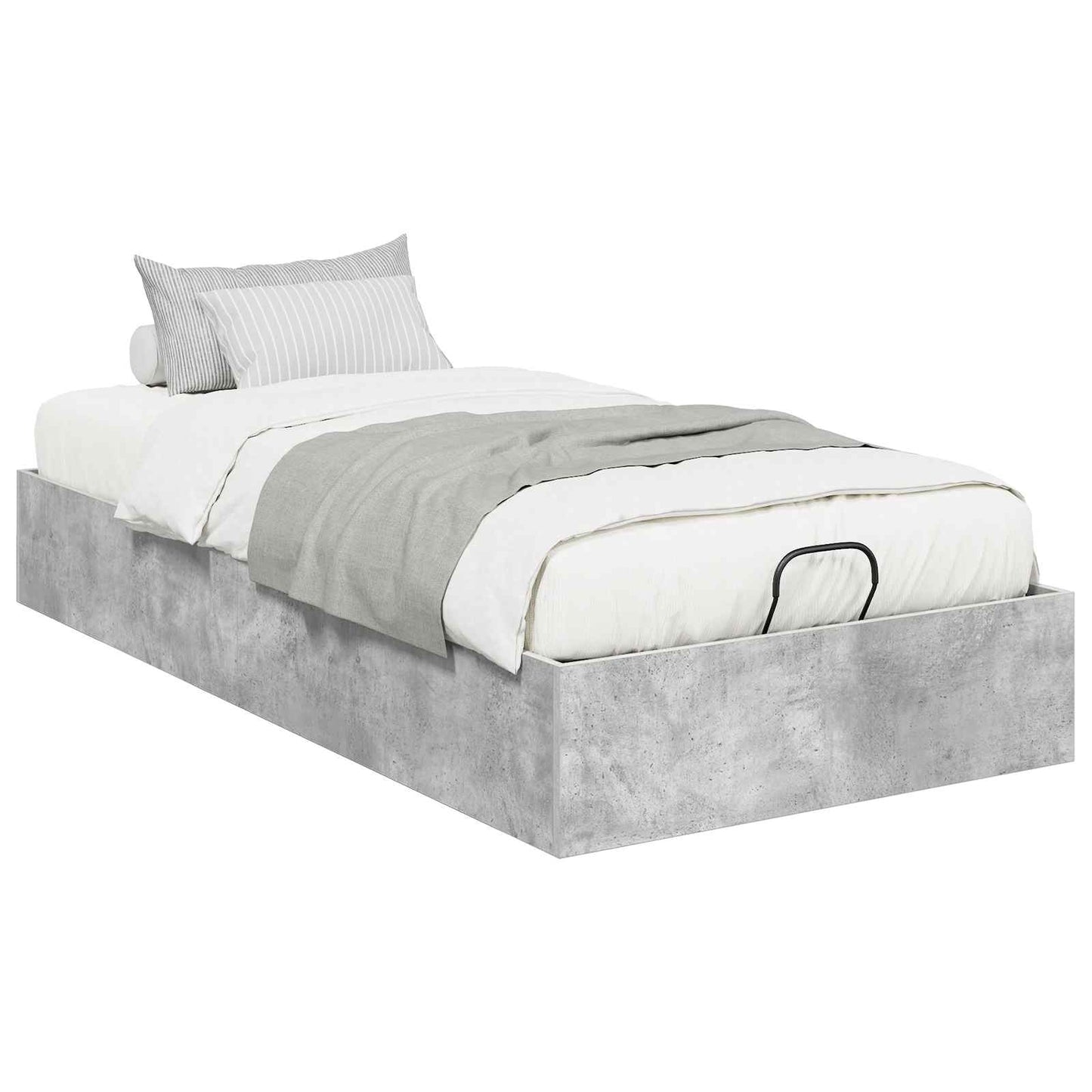 vidaXL Ottoman Bettgestell Beton Grau 193 x 75,5 x 25 cm Holzwerkstoff