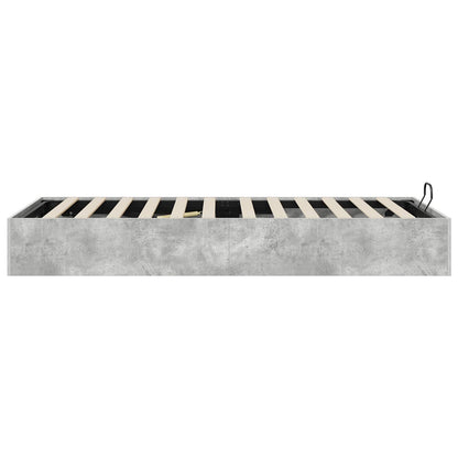vidaXL Ottoman Bettgestell Beton Grau 193 x 75,5 x 25 cm Holzwerkstoff